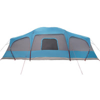 Tenda da Campeggio con Portico Cupola 9Persone Blu Impermeabile 4009585