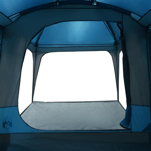 Tenda da Campeggio con Portico Cupola 9Persone Blu Impermeabile