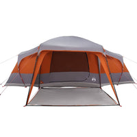 Tenda da Campeggio con Portico 9 Persone Grigio e Arancione