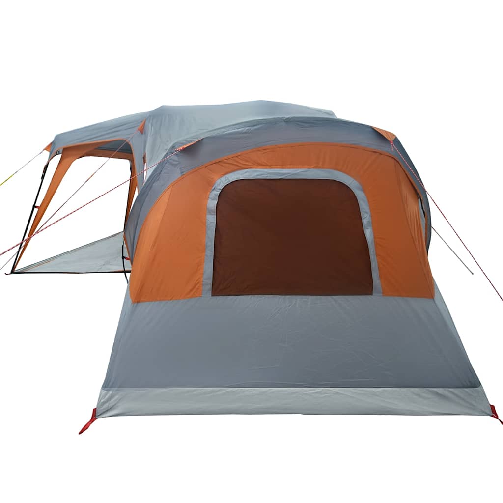 Tenda da Campeggio con Portico 9 Persone Grigio e Arancione 4009586