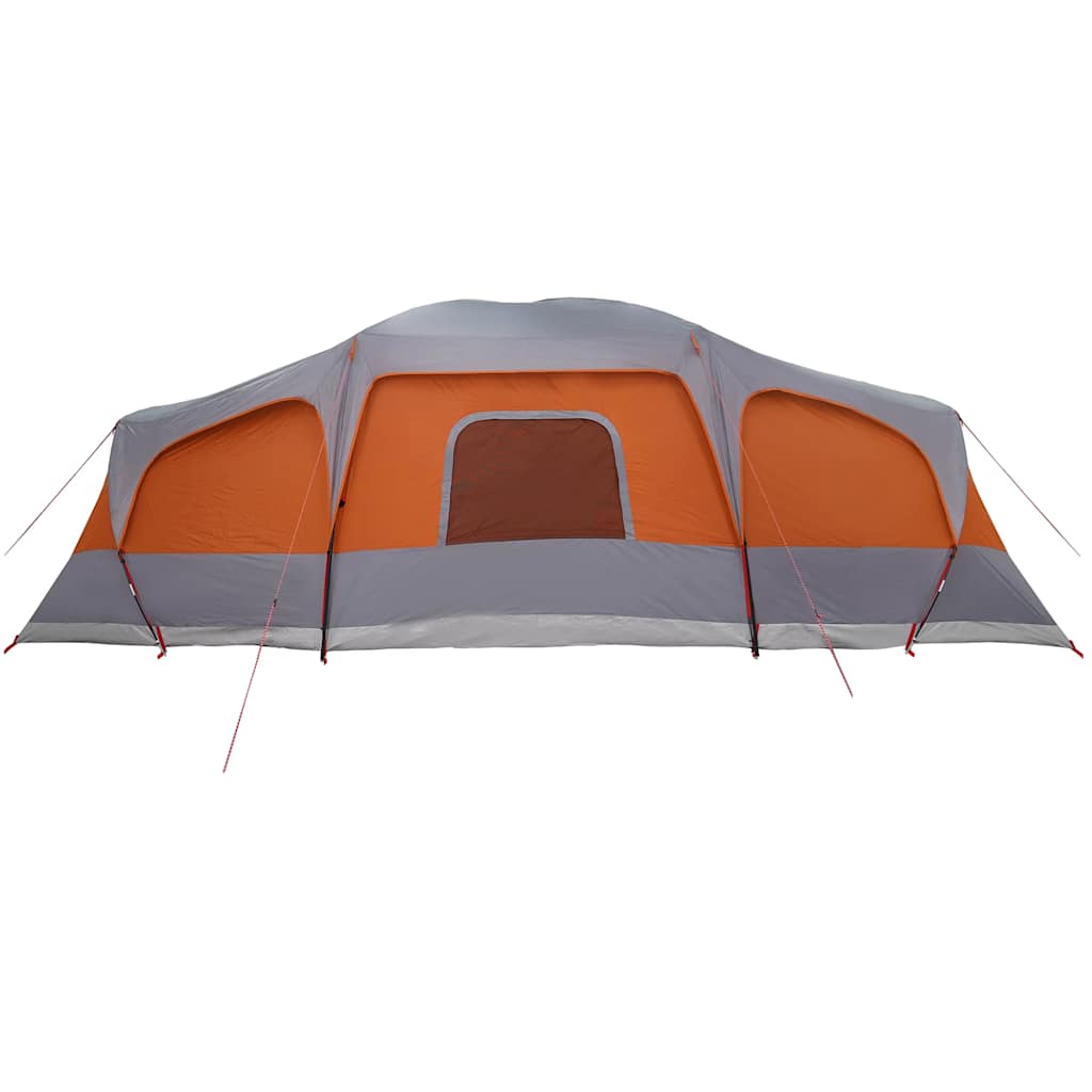 Tenda da Campeggio con Portico 9 Persone Grigio e Arancione 4009586