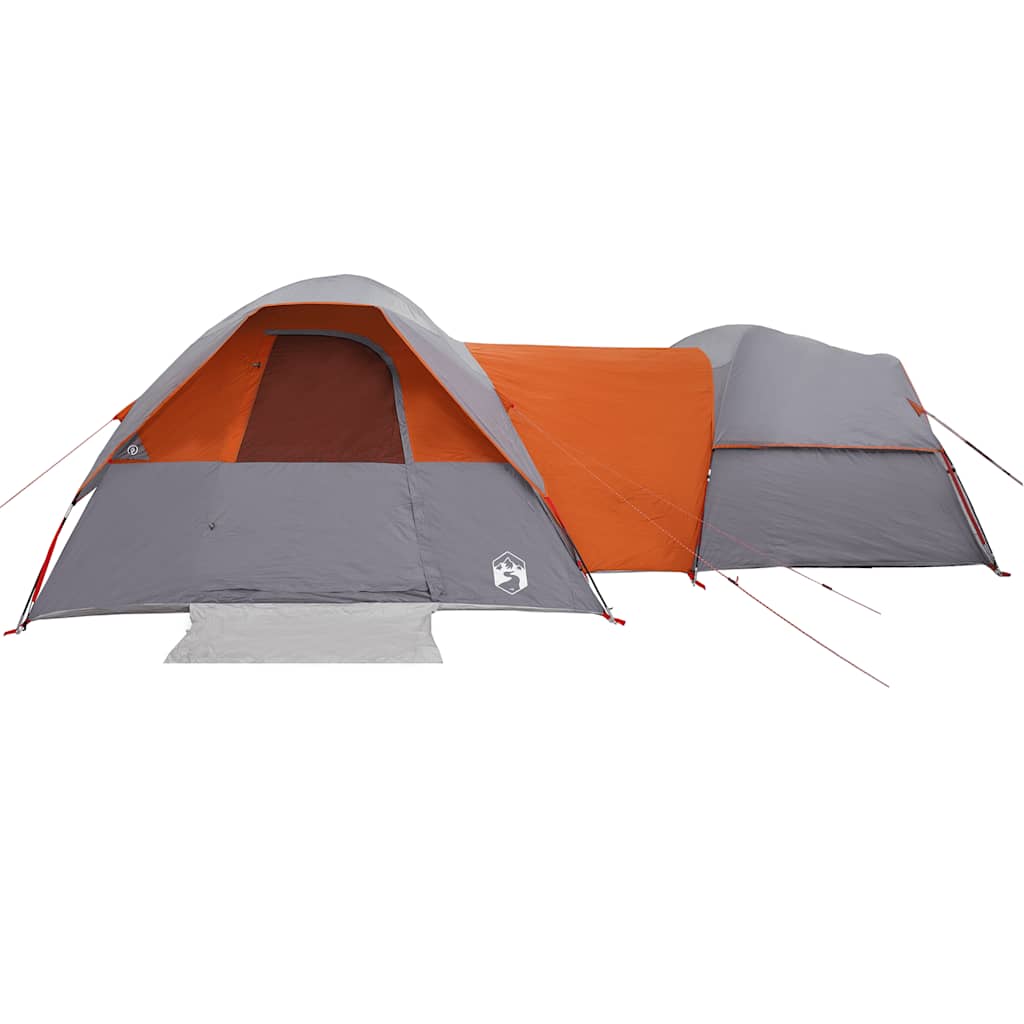 vidaXL Tenda da Campeggio 5 Persone Grigio e Arancione Impermeabile