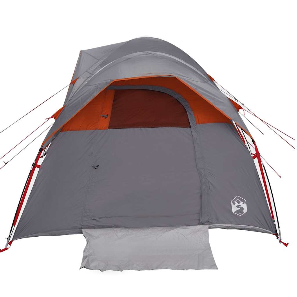 vidaXL Tenda da Campeggio 5 Persone Grigio e Arancione Impermeabile