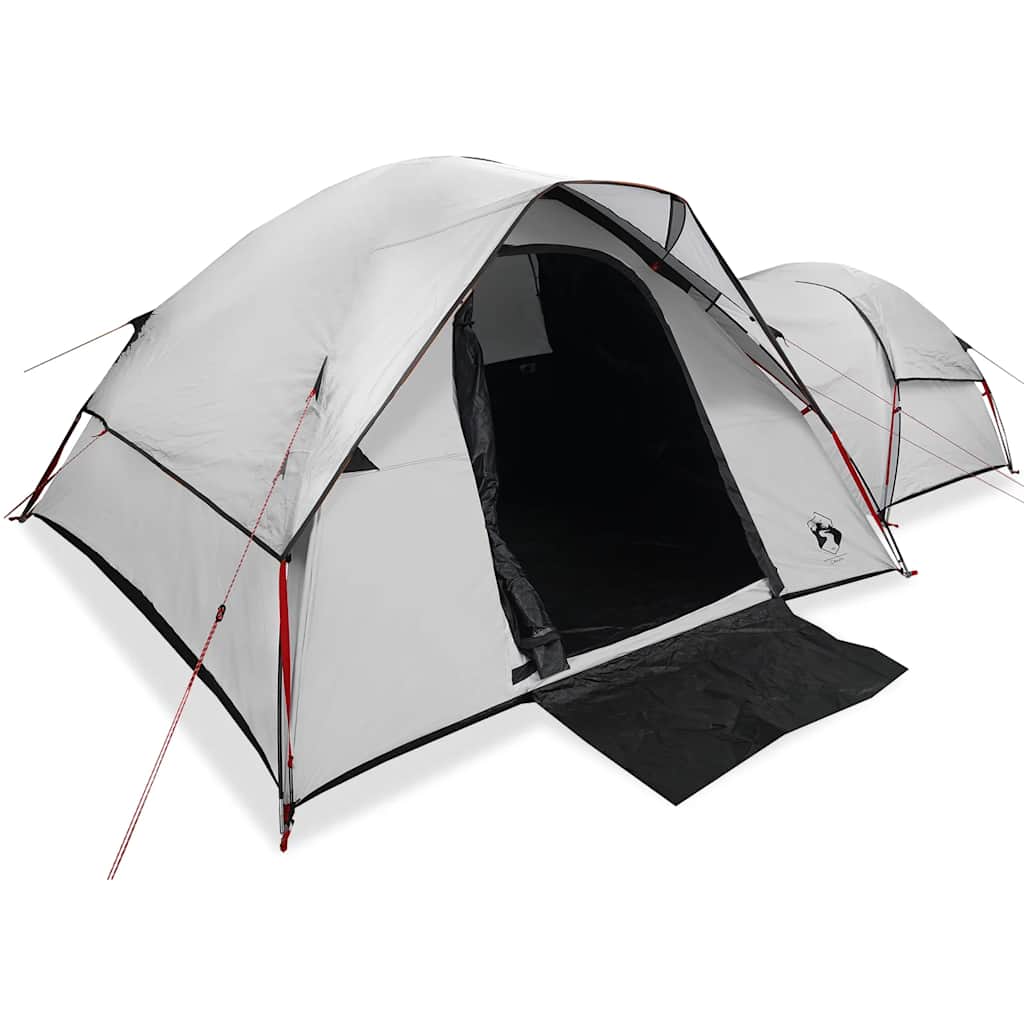 Tenda Campeggio 5 Persone Bianca Tessuto Oscurante Impermeabile
