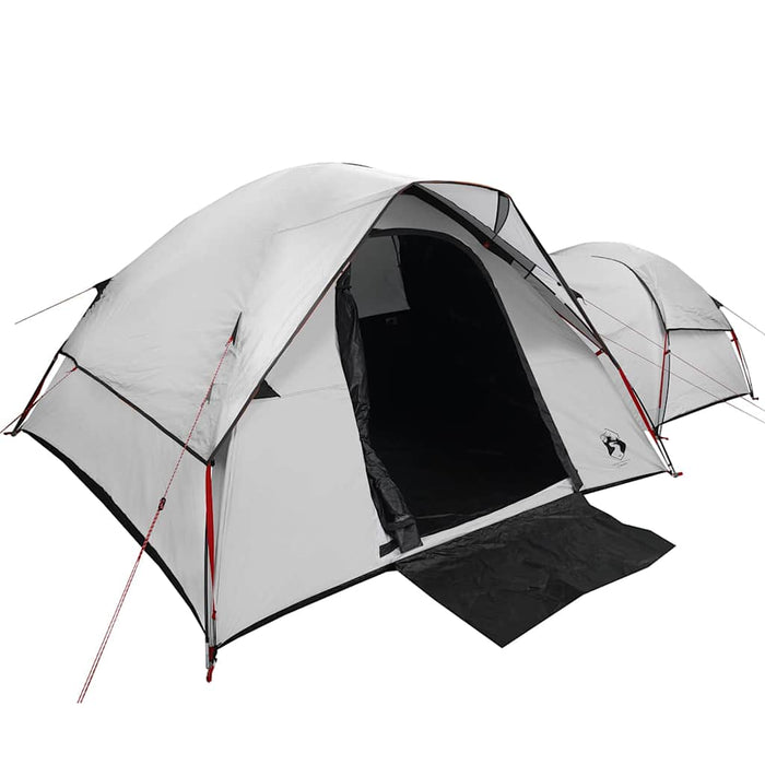 Tenda Campeggio 5 Persone Bianca Tessuto Oscurante Impermeabile