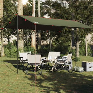 vidaXL Telone da Campeggio Verde Oliva 406x306 cm Impermeabile