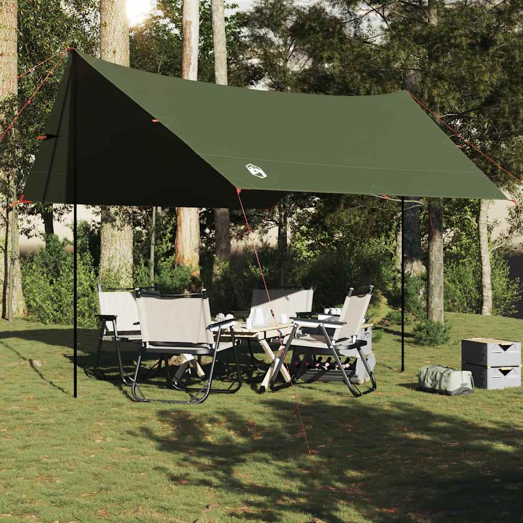 vidaXL Telone da Campeggio Verde Oliva 438x376x212 cm Impermeabile