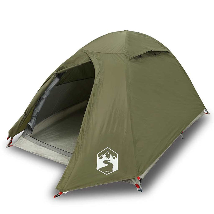 vidaXL Tenda da Campeggio a Cupola 2 Persone Verde Oliva Impermeabile