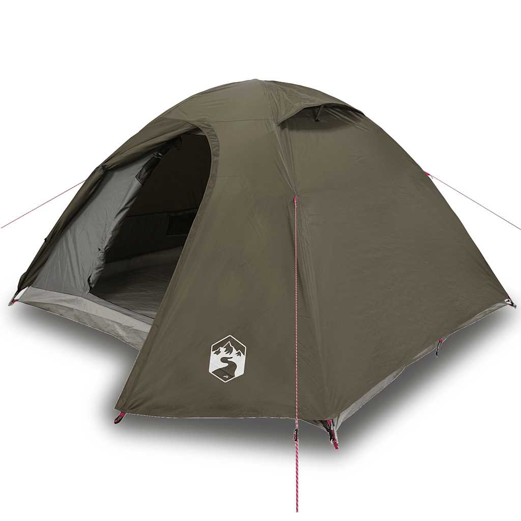 Tenda da Campeggio a Cupola per 4 Persone Marrone Impermeabile 4009619