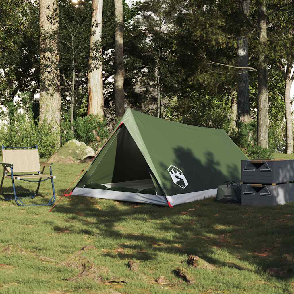 Tenda da Campeggio per 2 Persone Verde Oliva Impermeabile 4009624