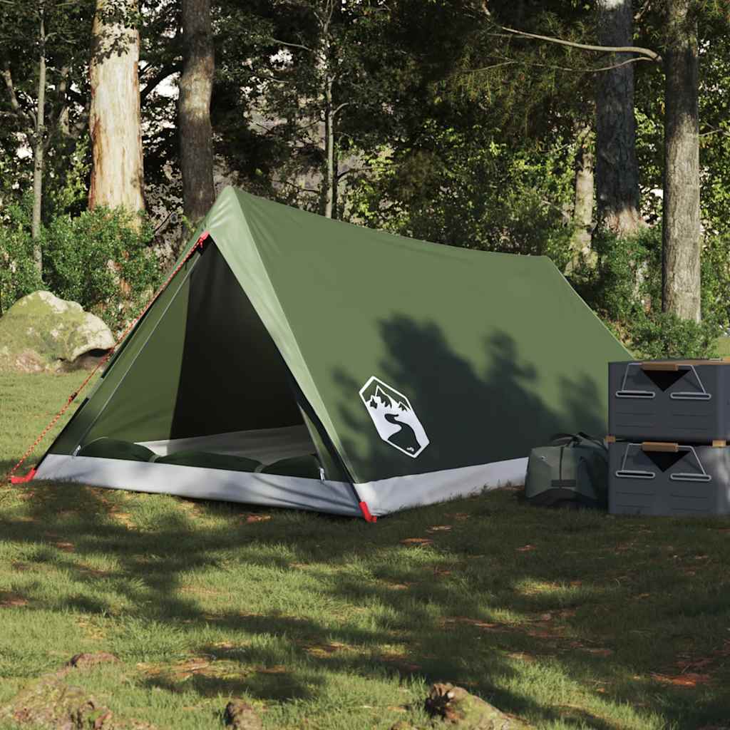 vidaXL Tenda da Campeggio per 2 Persone Verde Oliva Impermeabile