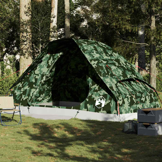 vidaXL Tenda da Campeggio a Cupola per 6 Persone Mimetica Impermeabile
