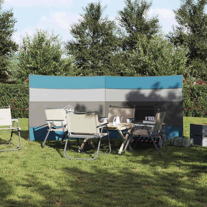 vidaXL Frangivento da Campeggio Blu 340x130 cm Impermeabile