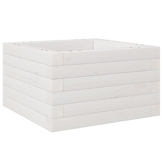 Fioriera da Giardino Bianca 40x40x23 cm Legno Massello di Pino