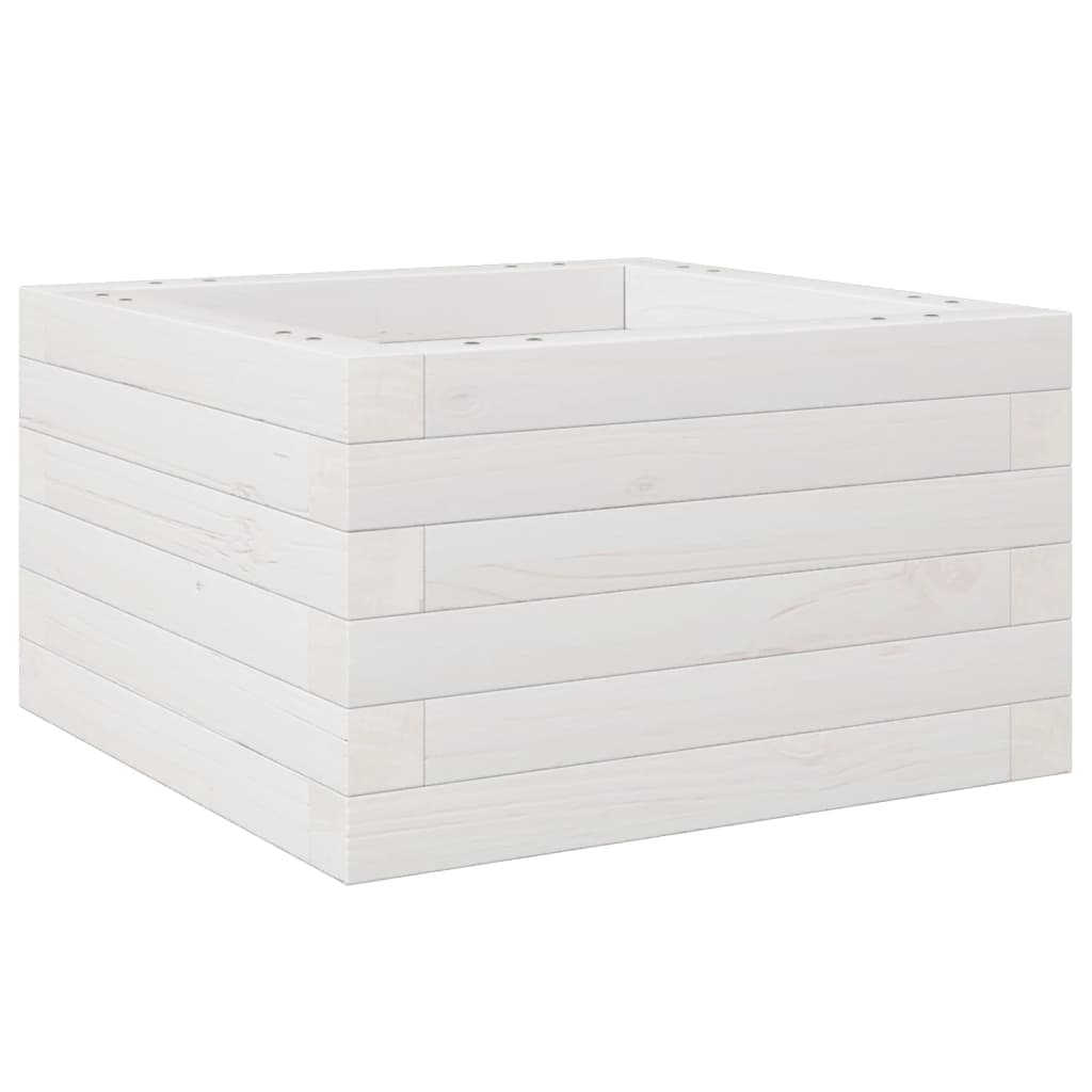 Vassoio per fioriera aiuola rialzata piante fiori terrazza giardino 40 x 40 x 23 cm legno massello di pino bianco 02_0037525