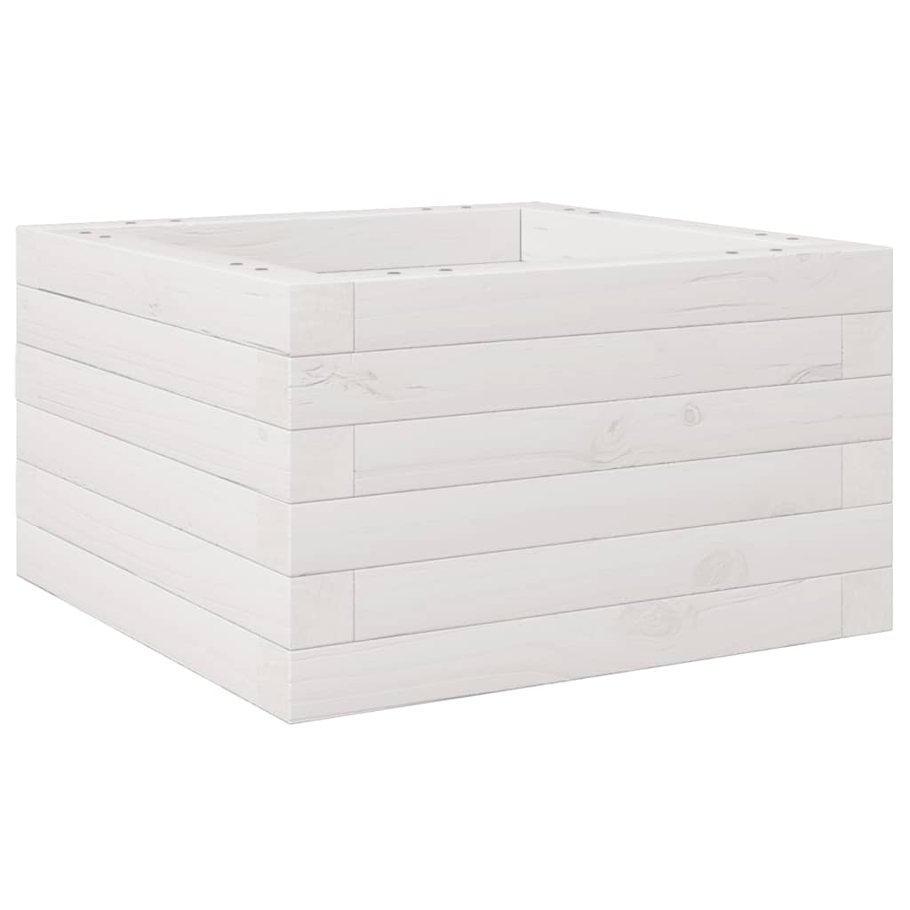 Vassoio per fioriera aiuola rialzata piante fiori terrazza giardino 40 x 40 x 23 cm legno massello di pino bianco 02_0037525