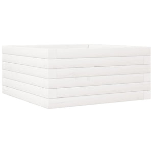 Vassoio per fioriera aiuola rialzata piante fiori terrazza giardino 50 x 50 x 23 cm legno massello di pino bianco 02_0037629