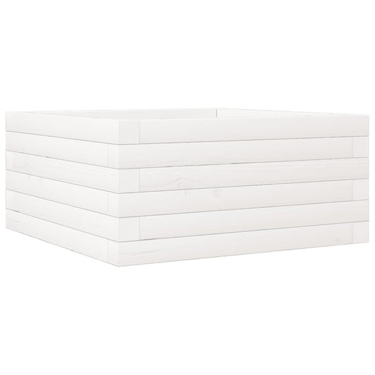 Vassoio per fioriera aiuola rialzata piante fiori terrazza giardino 50 x 50 x 23 cm legno massello di pino bianco 02_0037629