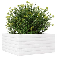 Fioriera da Giardino Bianca 50x50x23 cm Legno Massello di Pino 847184