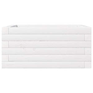 Fioriera da Giardino Bianca 50x50x23 cm Legno Massello di Pino 847184