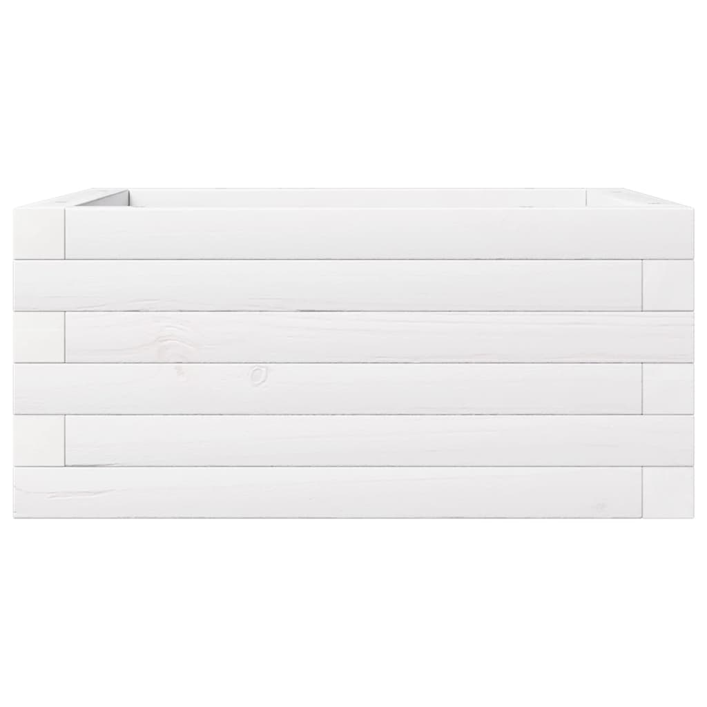 Vassoio per fioriera aiuola rialzata piante fiori terrazza giardino 50 x 50 x 23 cm legno massello di pino bianco 02_0037629