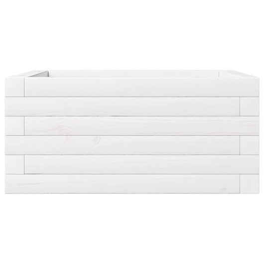 Vassoio per fioriera aiuola rialzata piante fiori terrazza giardino 50 x 50 x 23 cm legno massello di pino bianco 02_0037629