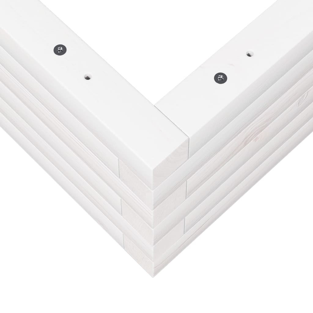 Vassoio per fioriera aiuola rialzata piante fiori terrazza giardino 50 x 50 x 23 cm legno massello di pino bianco 02_0037629