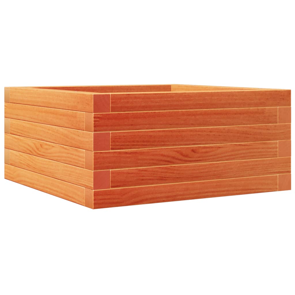 Fioriera Giardino-Vaso da Esterno-Contenitore per Piante Marrone Cera 50x50x23 cm Legno Massello Pino