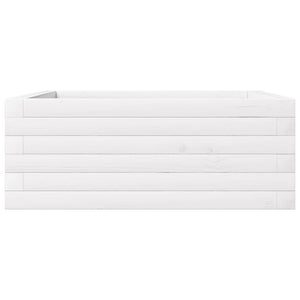 Fioriera da Giardino Bianca 60x60x23 cm Legno Massello di Pino