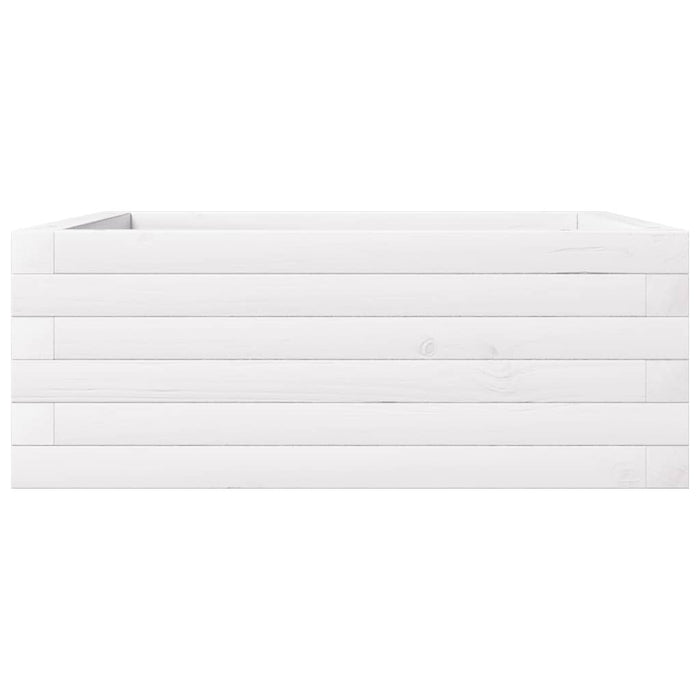 Fioriera da Giardino Bianca 60x60x23 cm Legno Massello di Pino