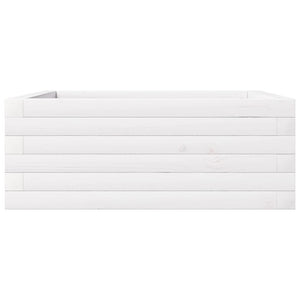 Fioriera da Giardino Bianca 60x60x23 cm Legno Massello di Pino