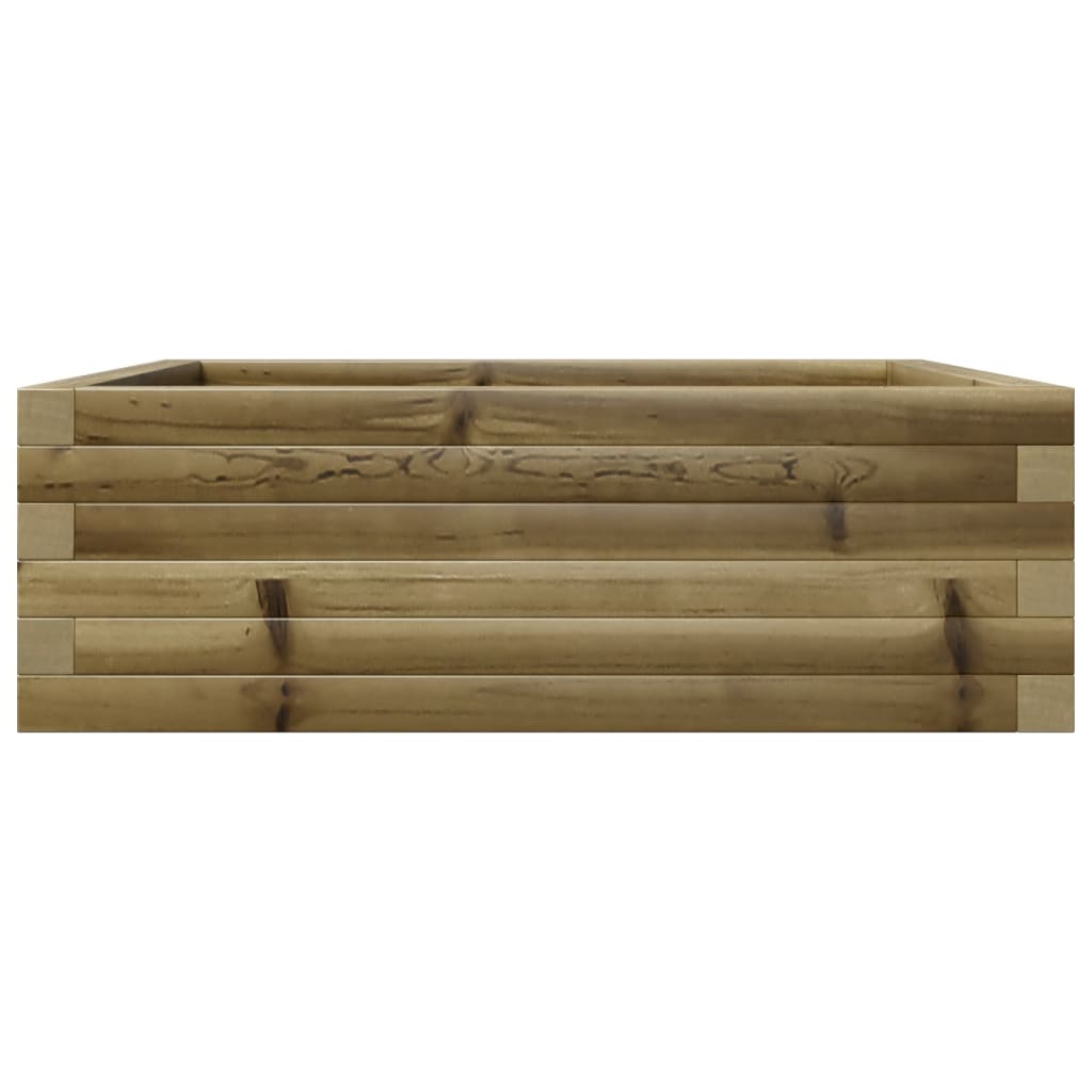 Vassoio per fioriera aiuola rialzata piante fiori terrazza giardino 70 x 70 x 23 cm legno di pino impregnato marrone 02_0037805