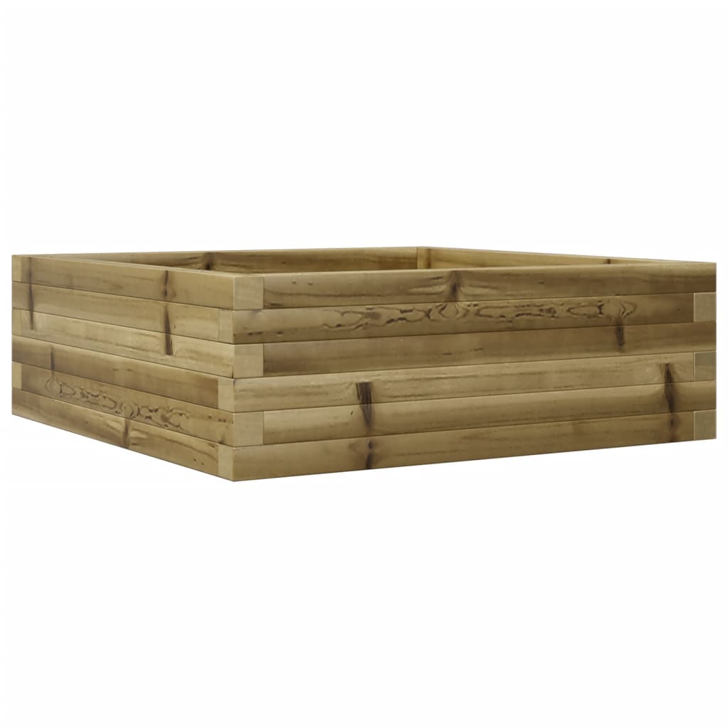 Vassoio per fioriera aiuola rialzata piante fiori terrazza giardino 70 x 70 x 23 cm legno di pino impregnato marrone 02_0037805