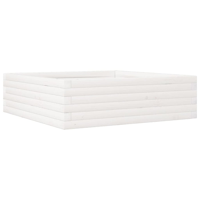 Vassoio per fioriera aiuola rialzata piante fiori terrazza giardino 80 x 80 x 23 cm legno di pino massiccio bianco 02_0037889