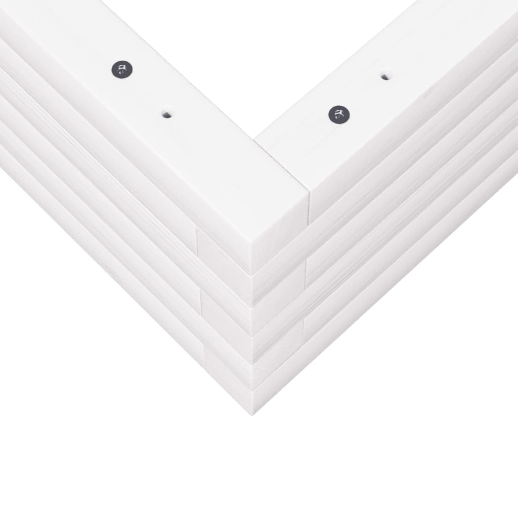 Vassoio per fioriera aiuola rialzata piante fiori terrazza giardino 80 x 80 x 23 cm legno di pino massiccio bianco 02_0037889