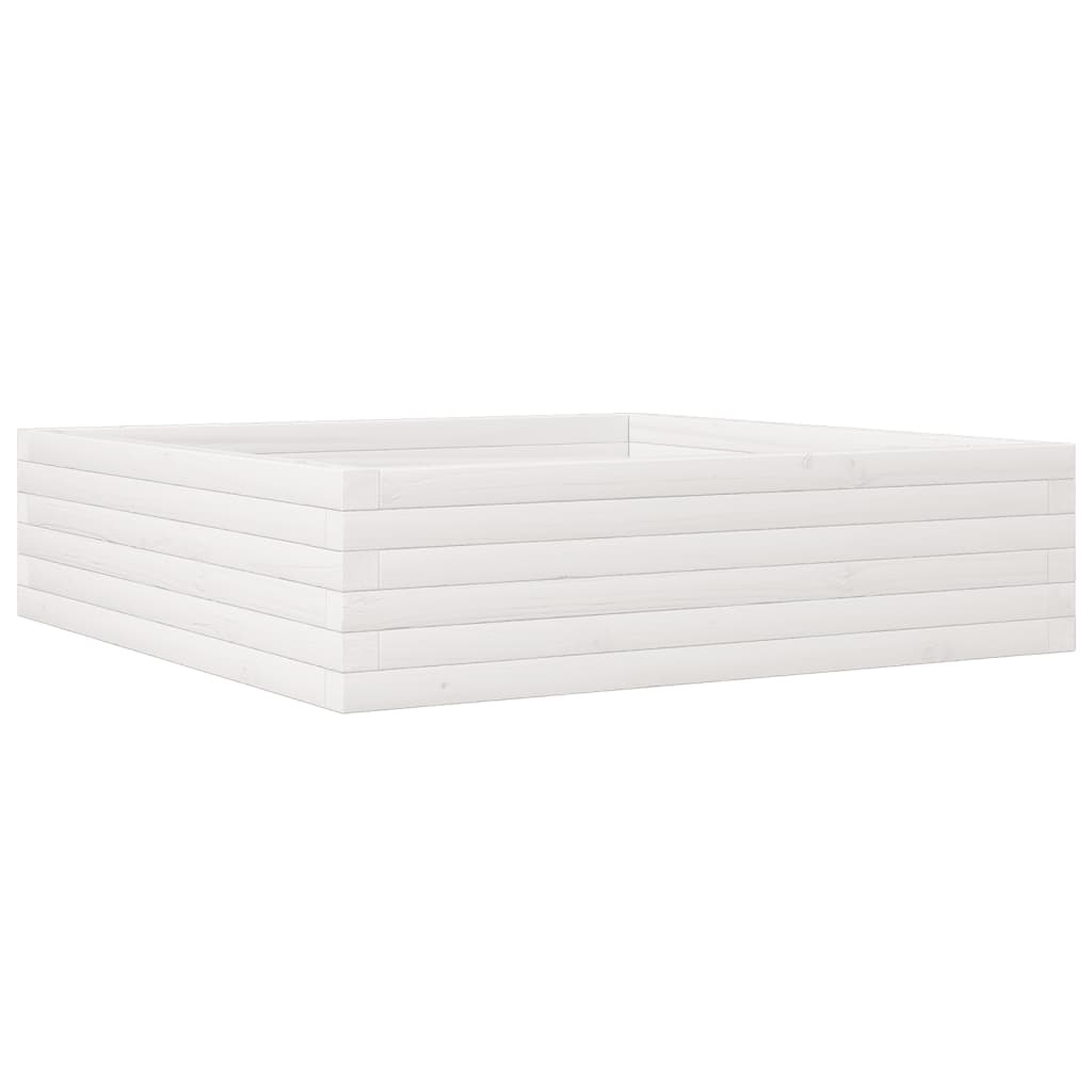 Vassoio per fioriera aiuola rialzata piante fiori terrazza giardino 90 x 90 x 23 cm legno massello di pino bianco 02_0038045