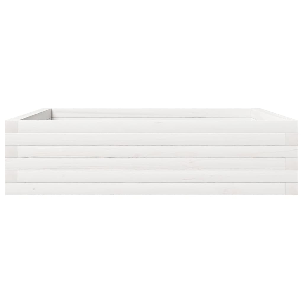 Fioriera da Giardino Bianca 90x90x23 cm Legno Massello di Pino