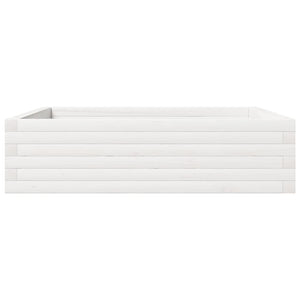 Fioriera da Giardino Bianca 90x90x23 cm Legno Massello di Pino