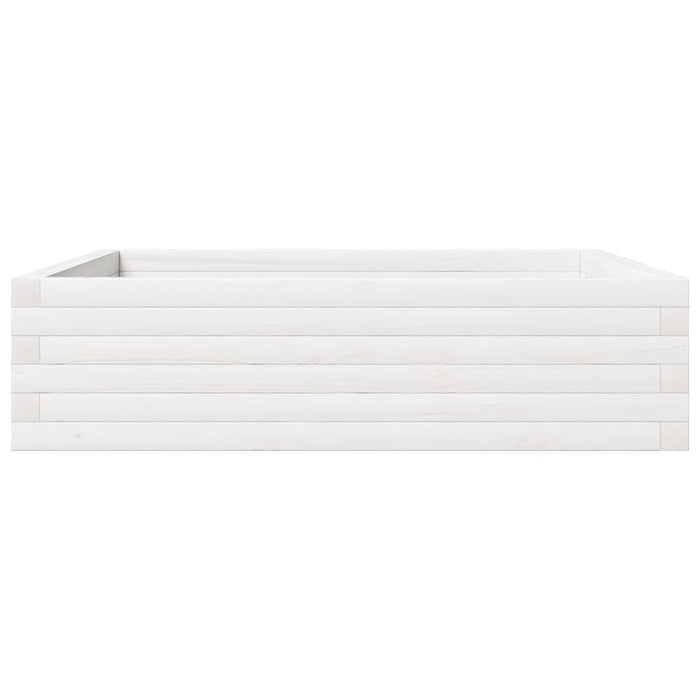 Fioriera da Giardino Bianca 90x90x23 cm Legno Massello di Pino