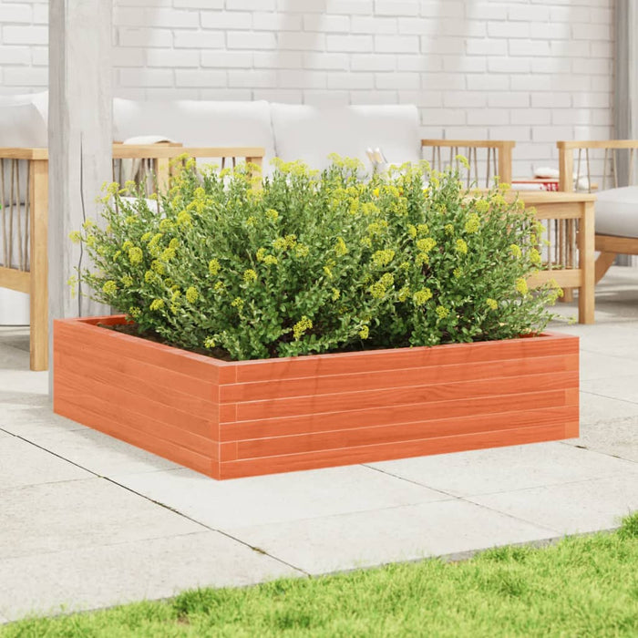 Fioriera Giardino-Vaso da Esterno-Contenitore per Piante Marrone Cera 90x90x23 cm Legno Massello Pino