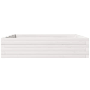 Fioriera da Giardino Bianca 100x100x23 cm Legno Massello Pino