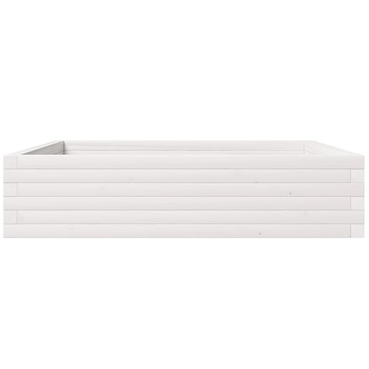 Vassoio per fioriera aiuola rialzata piante fiori terrazza giardino 100 x 100 x 23 cm legno di pino massiccio bianco 02_0037251