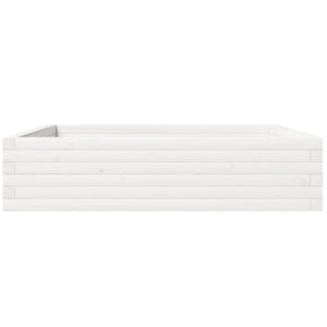 Vassoio per fioriera aiuola rialzata piante fiori terrazza giardino 100 x 100 x 23 cm legno di pino massiccio bianco 02_0037251