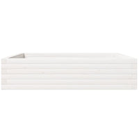 Fioriera da Giardino Bianca 100x100x23 cm Legno Massello Pino