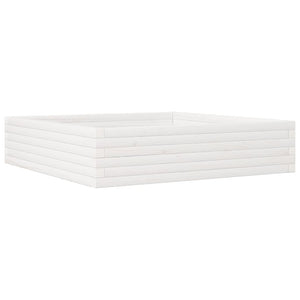Vassoio per fioriera aiuola rialzata piante fiori terrazza giardino 100 x 100 x 23 cm legno di pino massiccio bianco 02_0037251
