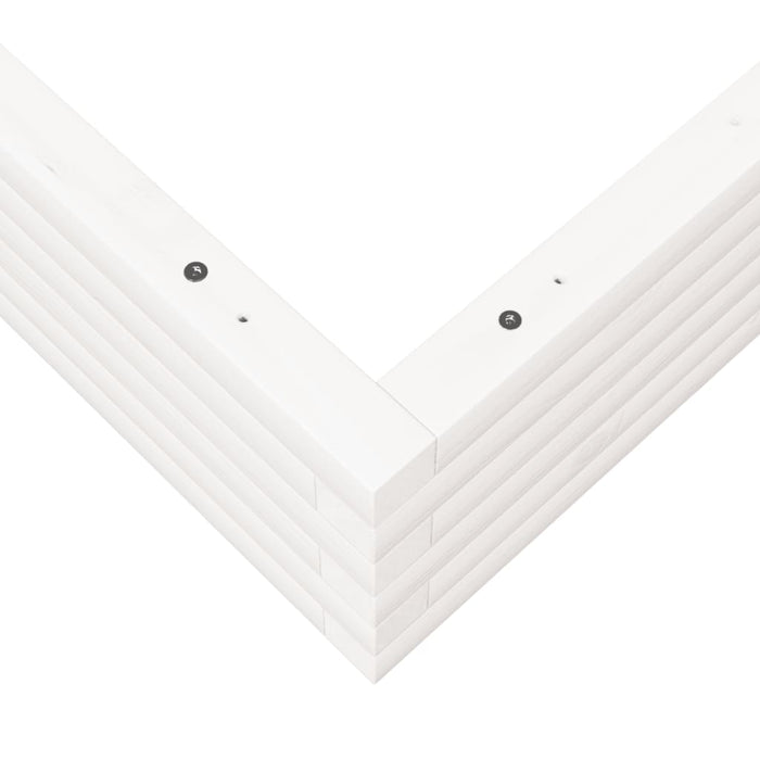 Vassoio per fioriera aiuola rialzata piante fiori terrazza giardino 100 x 100 x 23 cm legno di pino massiccio bianco 02_0037251
