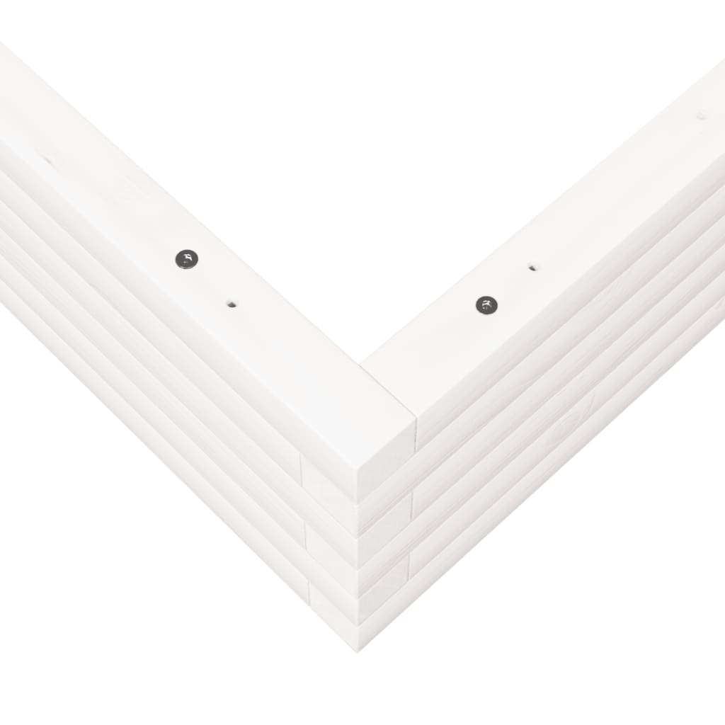 Fioriera da Giardino Bianca 100x100x23 cm Legno Massello Pino