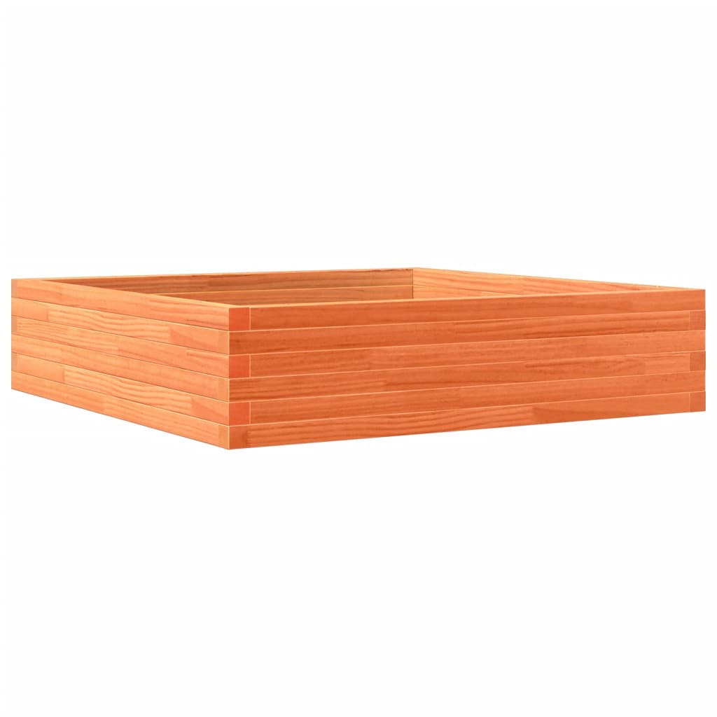 Vassoio per fioriera aiuola rialzata piante fiori terrazza giardino cera 100 x 100 x 23 cm legno di pino massiccio marrone 02_0038420