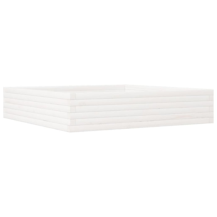 Vassoio per fioriera aiuola rialzata piante fiori terrazza giardino 110 x 110 x 23 cm legno di pino massiccio bianco 02_0037299