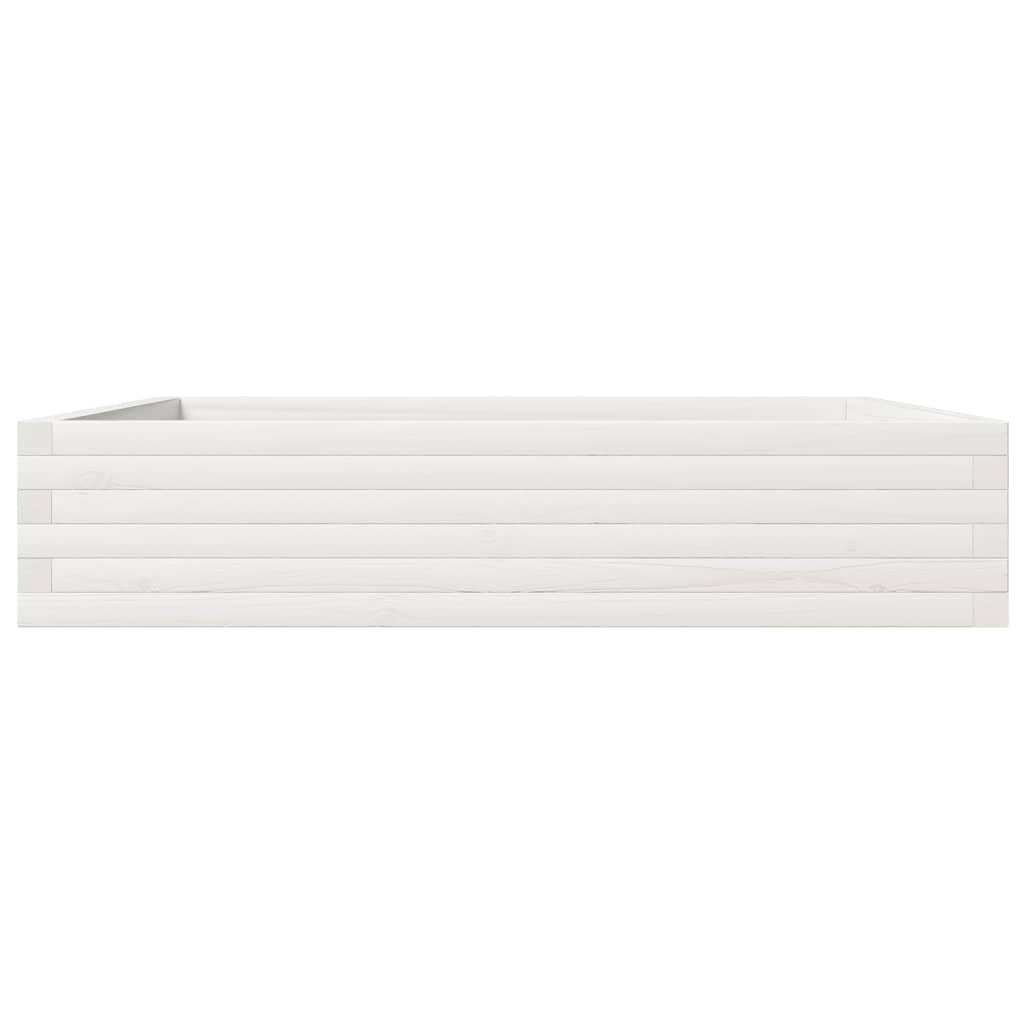 Vassoio per fioriera aiuola rialzata piante fiori terrazza giardino 110 x 110 x 23 cm legno di pino massiccio bianco 02_0037299